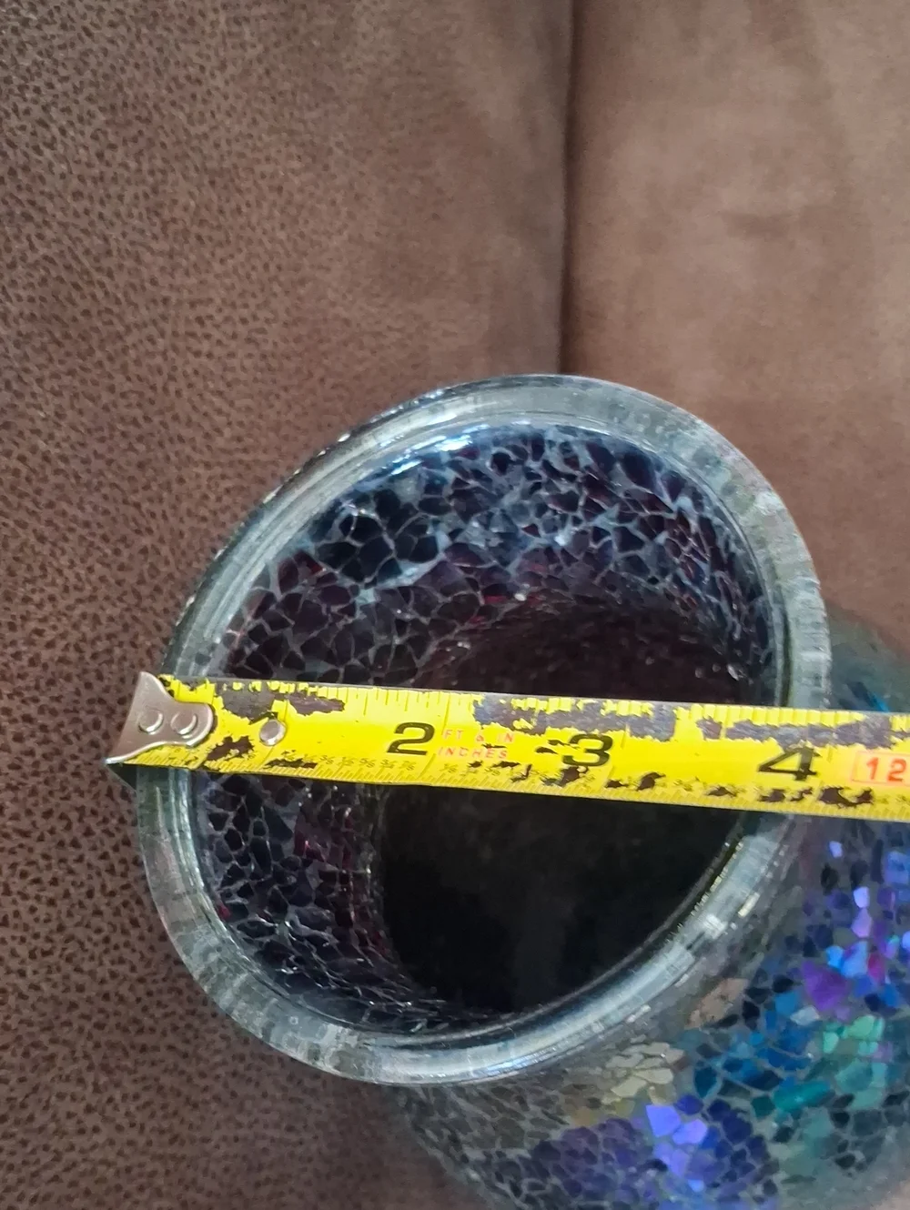 Iridescent Mosaic Blue Decorative Vase - Home Accents
